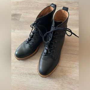 Madewell Clair Black Lace up Boot Size 5
